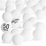 50 Pack White Ping Pong Balls 1 Star 40mm Official Size + Weight Professional ABS Table Tennis Ball for Training & Practice - Durable High Performance