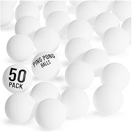 50 Pack White Ping Pong Balls 1 Star 40mm Official Size + Weight Professional ABS Table Tennis Ball for Training & Practice - Durable High Performance