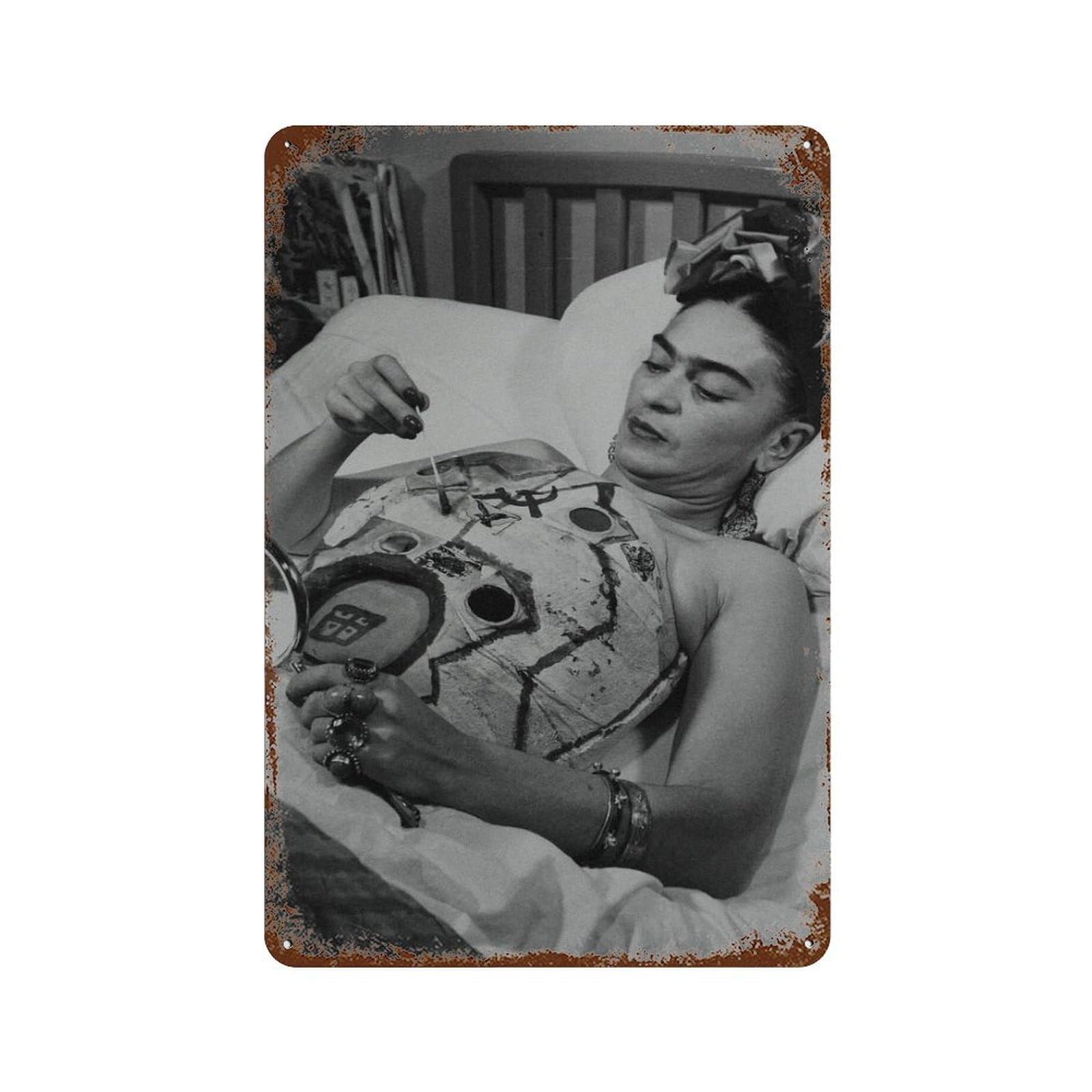xiaoxiaoshen Frida Kahlo Print, Wall Decor Art Metal Tin Poster Modern Home Decor Art Home Bar Shop Decorations Vintage Sign 30x20cm