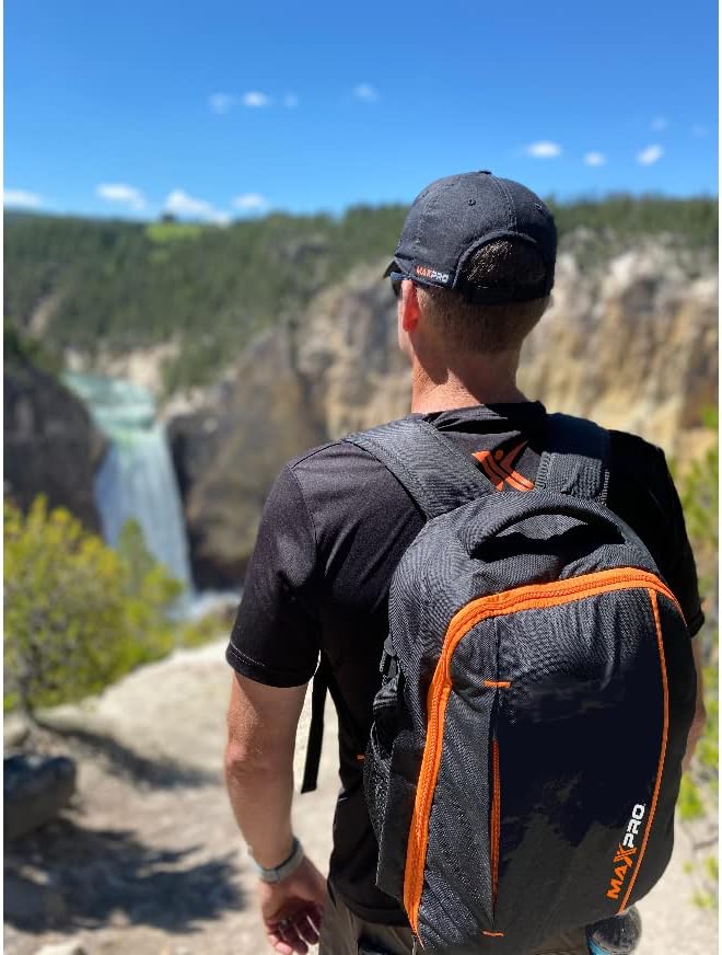 MAXPRO Maxpack Backpack | Custom travel backpack designed Fits all accessories | Mesh for the water bottle | Made with durable, weather-resistant 1680D polyester