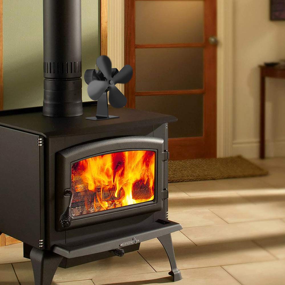Ventole efficienti di distribuzione del calore del ventilatore del camino domestico a 4 pale