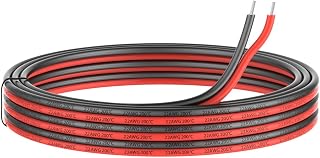 Haerkn 22AWG Silicone Wire 20ft (10ft Black + 10ft Red) - Ultra Flexible Tinned Copper Hook Up Wire for Electronics & DIY