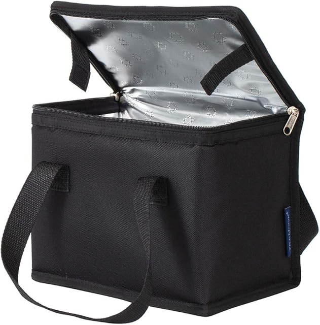 TEAMOOK Foldable Lunch Bag Insulated Lunch Box Water-Resistant Leakproof Soft Cooler Bag Black 10 cans