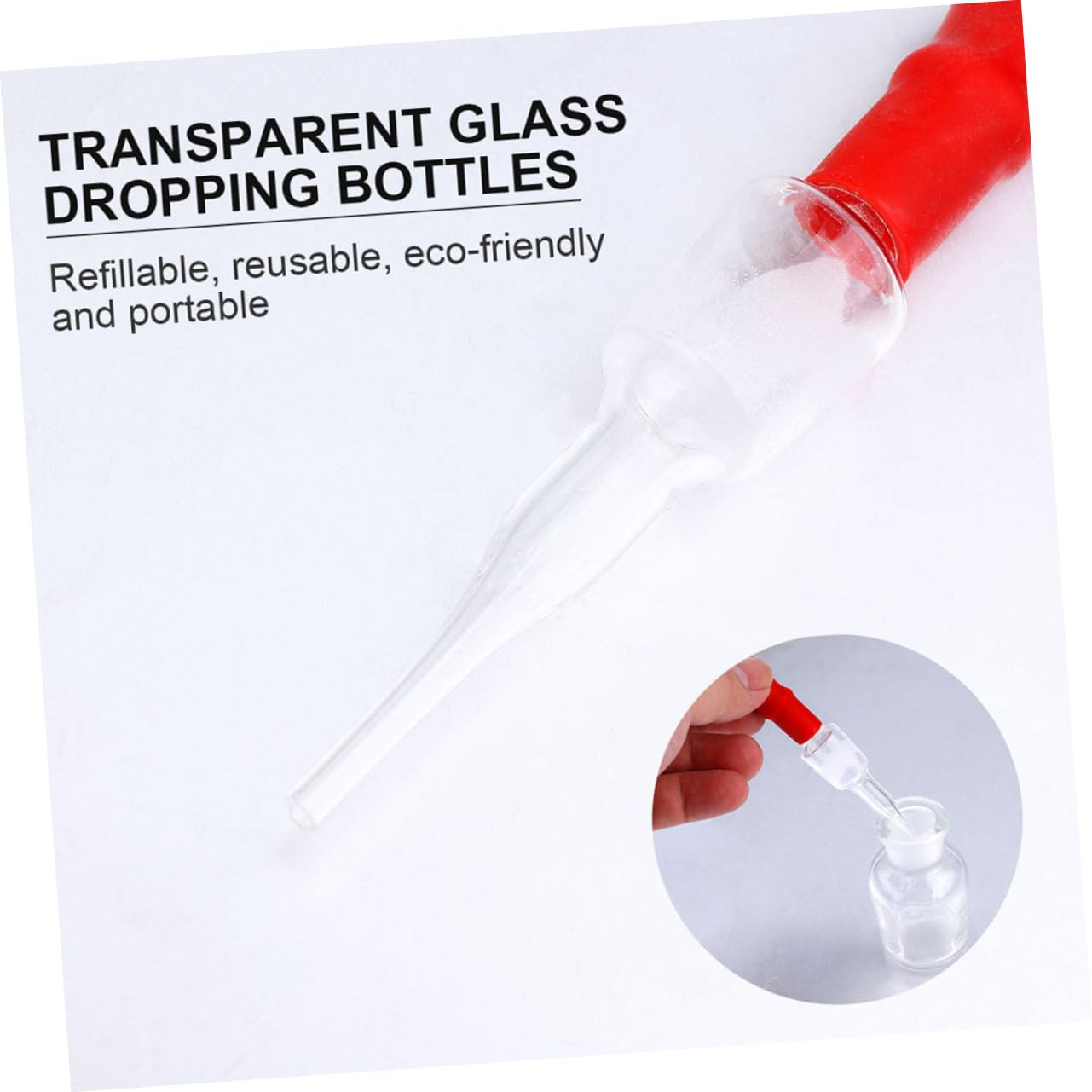 Cabilock 6Pcs Glass Dropping Bottles White Brown Reagent Bottles for Essential Oils Laboratory Easy Press Dropper Design for Mixing Transferring