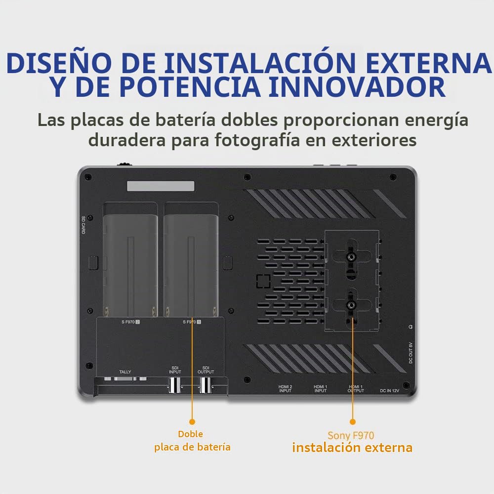 FEELWORLD LUT11S 10,1 Pulgadas Monitor de Campo de Cámara Pantalla Táctil 3D LUT 2000nit Ultra Brillante 1920X1200 3G-SDI 4K HDMI Salida de Entrada con Fuente de Alimentación Externa F970