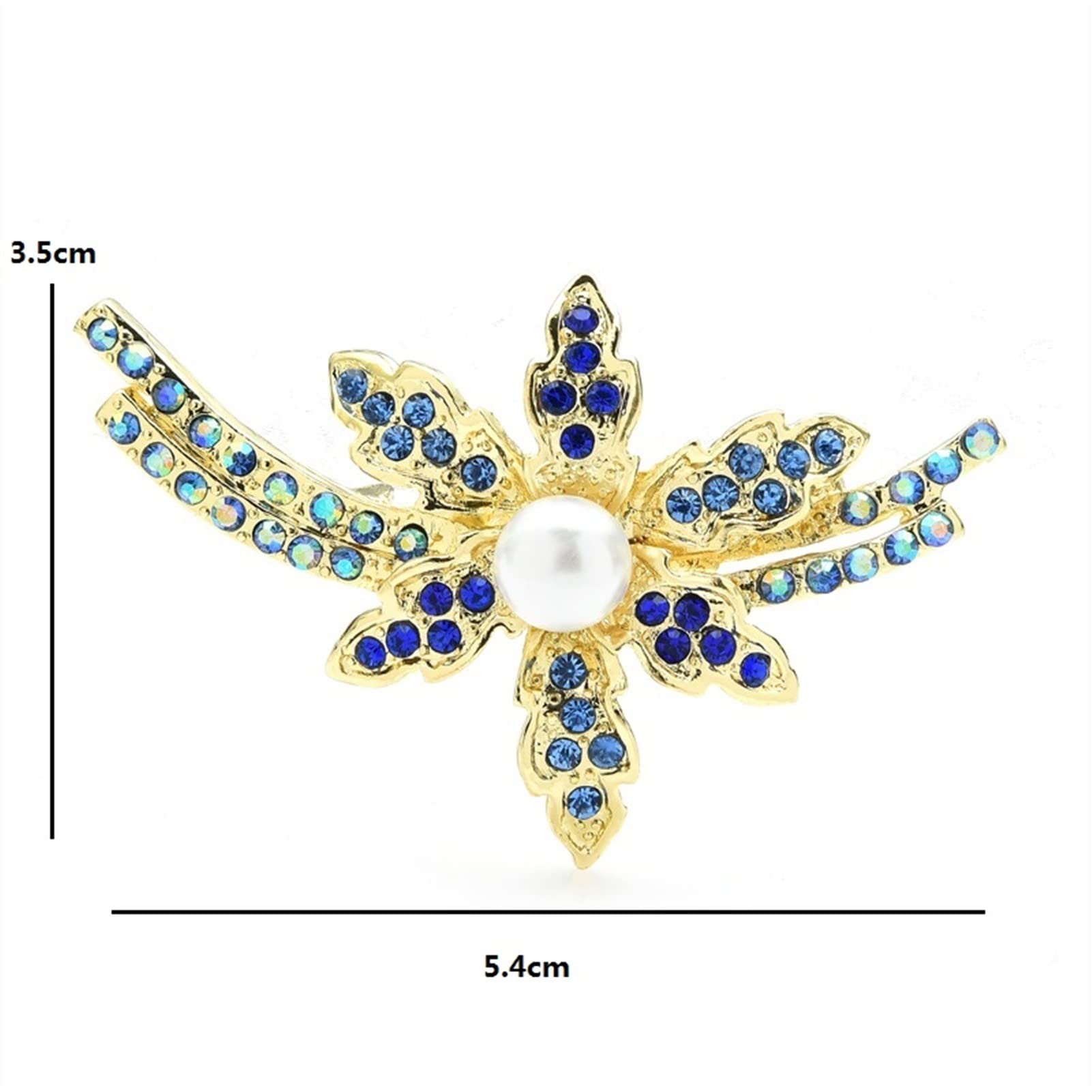 Broches para Mujer, Accesorios de Moda para Mujer, Broche de Flor de Perla, Broche de Diamantes de imitación Azules para Fiesta de Boda, Broche para Chaqueta, Abrigo, broches de Moda