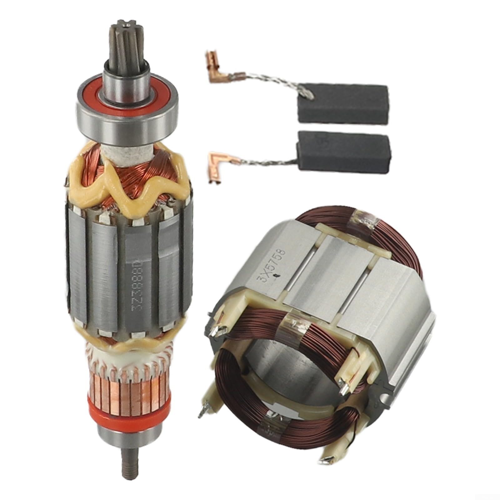 Spazzole di Carbonio, Kit di Ricambio for HR4003C HR4013C HR4001CX HR4011C HR4001C Include statore, rotore, 2 spazzole di Carbone da 6,5x11x25 mm, Confezione da 4