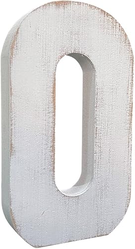 Miniatura 9 de ABELOTS Letra grande de madera envejecida del alfabeto blanco lavado, decoración de pared, letras del monograma, letras del alfabeto, letras de pie