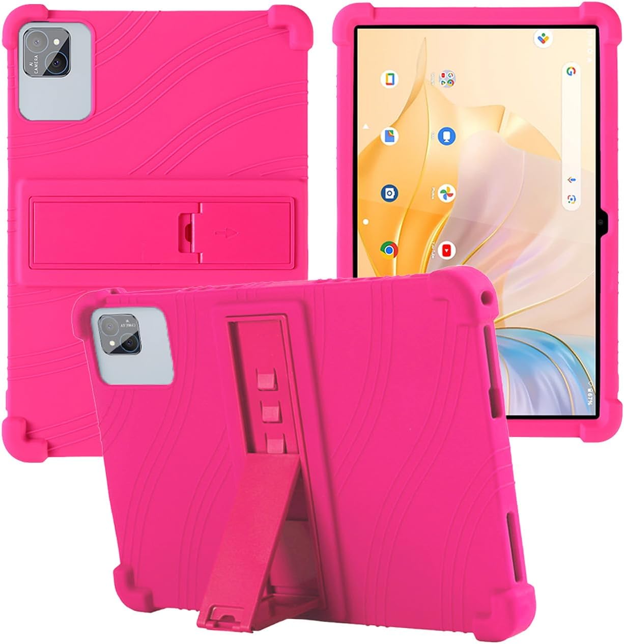 for PRITOM TAB11/PRITOM TAB12 10.1 inch Tablet Case,BOVUGAC Soft Silicone Adjustable Stand Shockproof Kids Friendly for PRITOM L10 10.1" Tablet(Rosered)