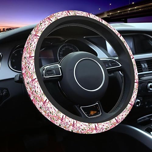 Miniatura 14 de Funda para Volante de Coche de Cráneo Humano Cráneo Sonriente Siniestro en Estilo Retro con Texto Manuscrito Funda para Volante de Coche Decoración