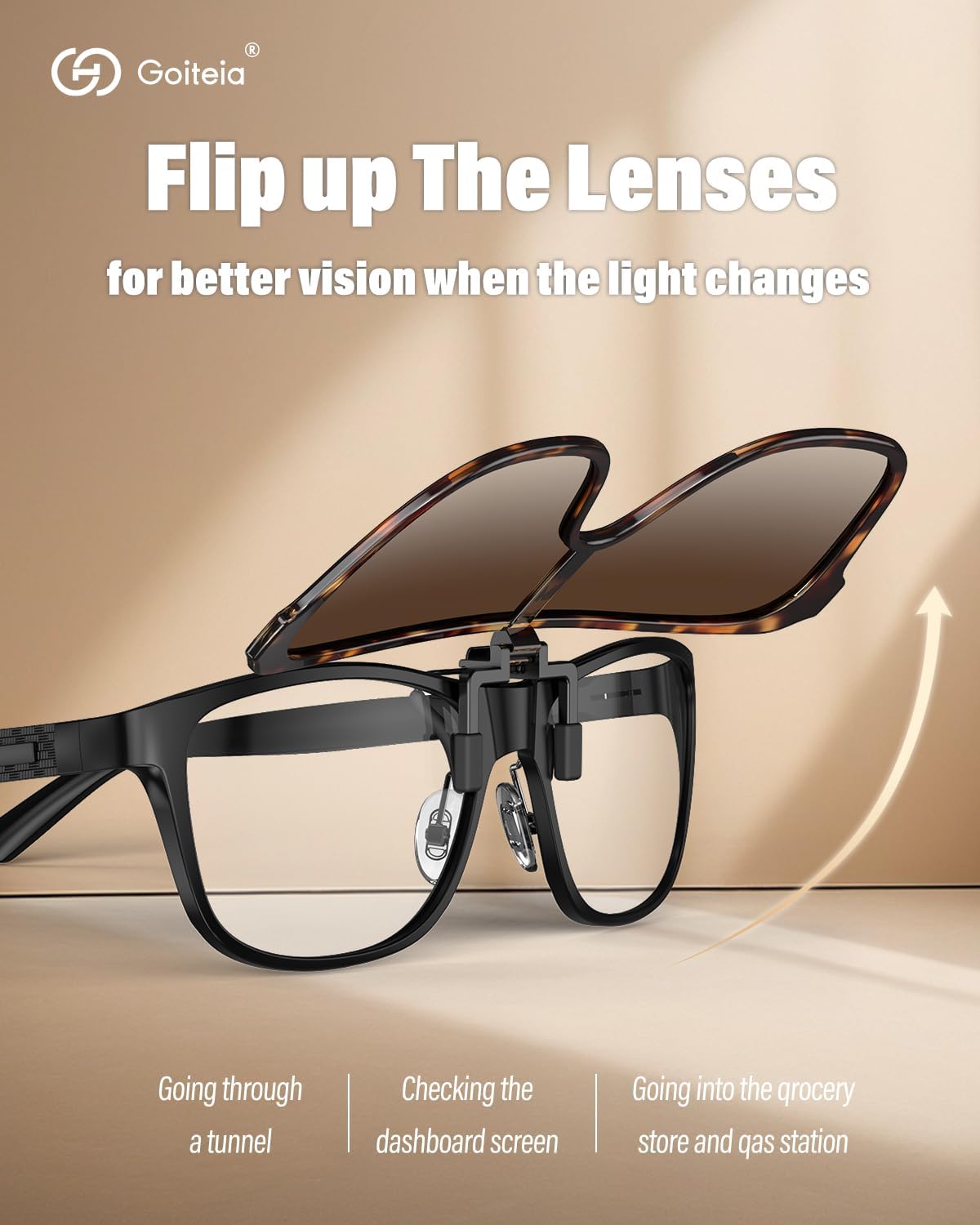 Goiteia Polarized Clip on Sunglasses over Prescription Glasses Women Men,Wider View One Piece for Cycling-UV 400 Protection - Image 6