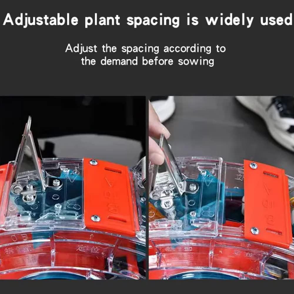 Lawn Seed Spreader, Precision Garden Push Seeder, Corn Soybean Seed Sower & Fertilizer Applicator, Handheld Seeding Machine,10 Mouths