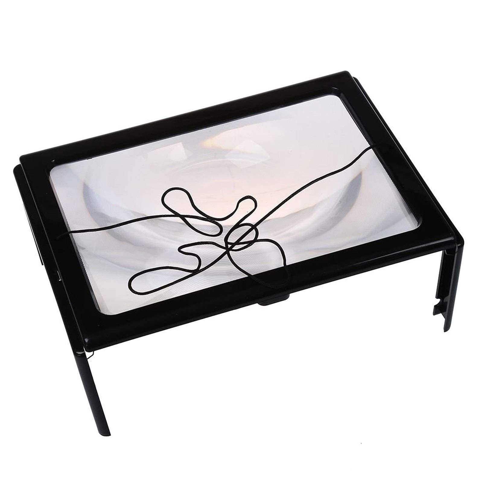 Lente d'Ingrandimento Ultrasottile A4 a Pagina Intera in PVC Grande 3X Pieghevole con Mani libere per la Lettura con 4 luci a LED Keep it in Mind