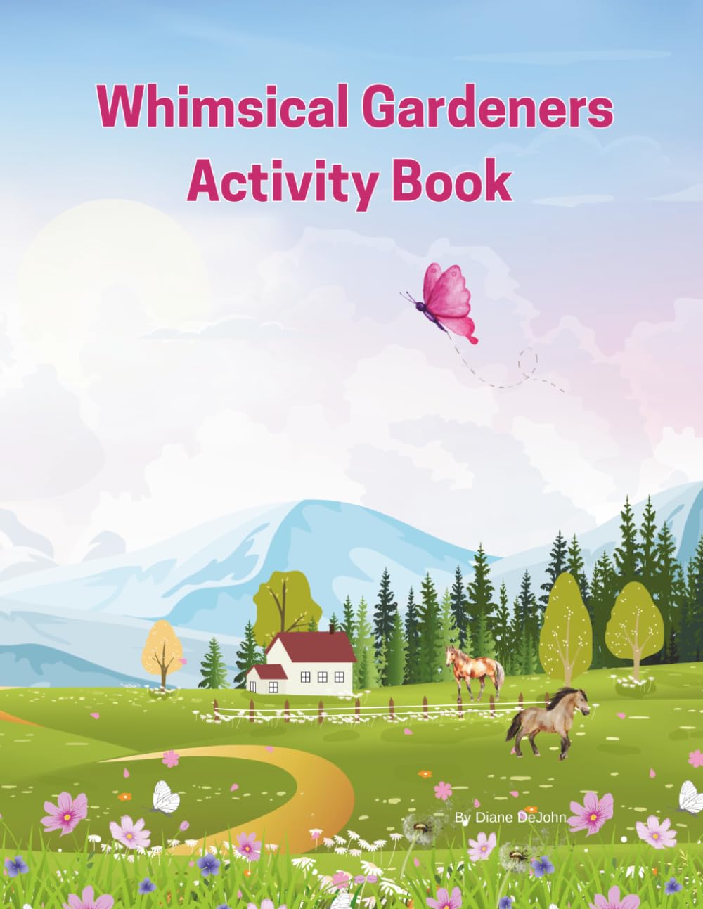 The Whimsical Gardeners Activity Book: Whimsical Scenic Coloring Book and Word Search for Mindful Relaxation and Stress Relief