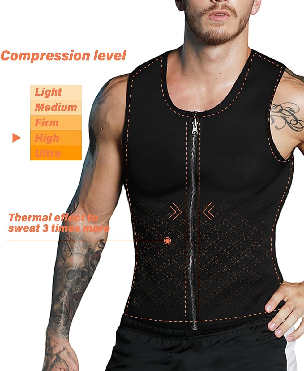 NonEcho Men Sauna Vest Hot Neoprene Sweat Tank Top Waist Trainer Corset Shapewear Slimming Shirt Workout Suit - Image 2