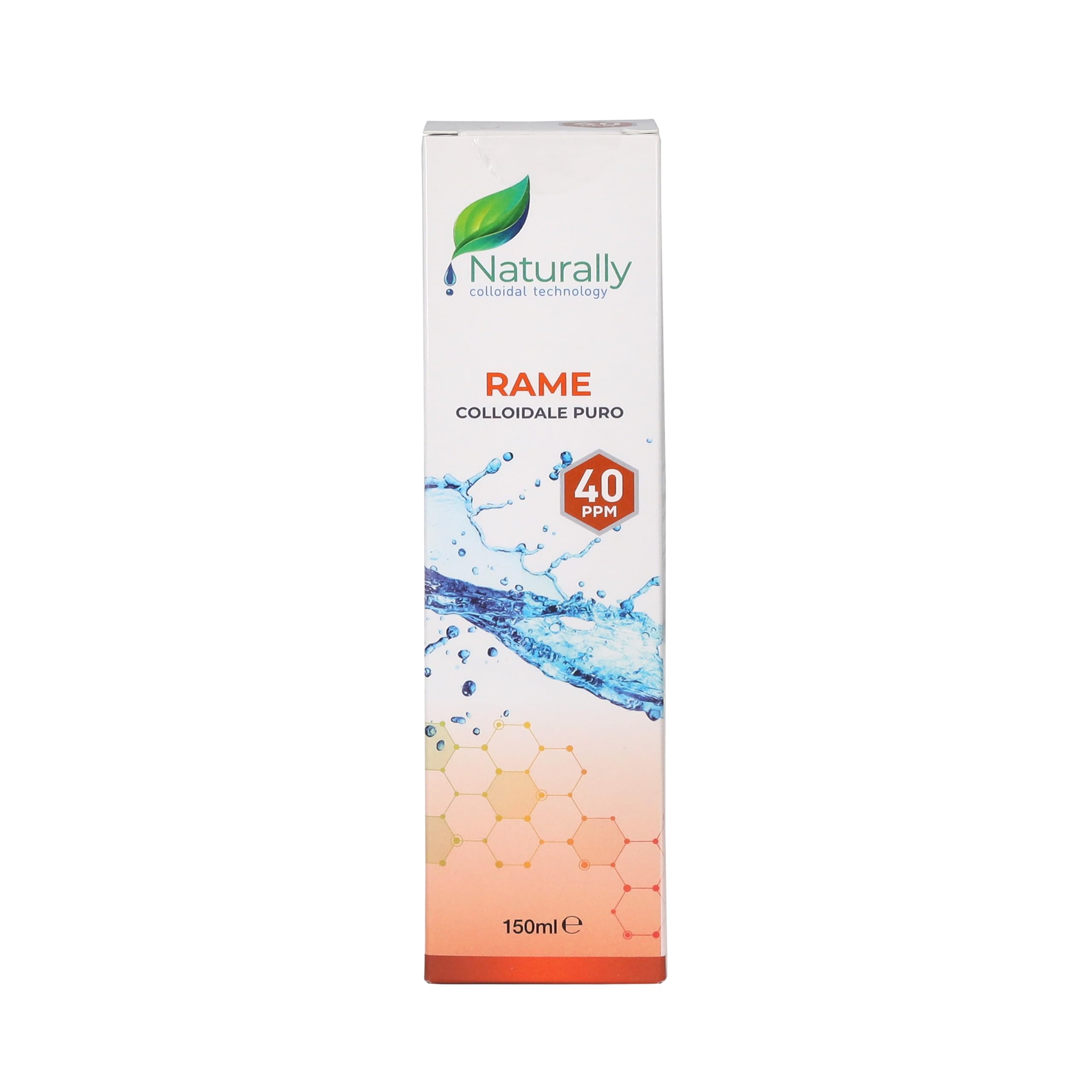 NATURALLY - Rame Colloidale 40 PPM 150 ml | Disinfettante naturale - Salute generale e benessere, Invecchiamento precoce, problemi di circolazione sanguigna | Flacone spray - Made in Italy