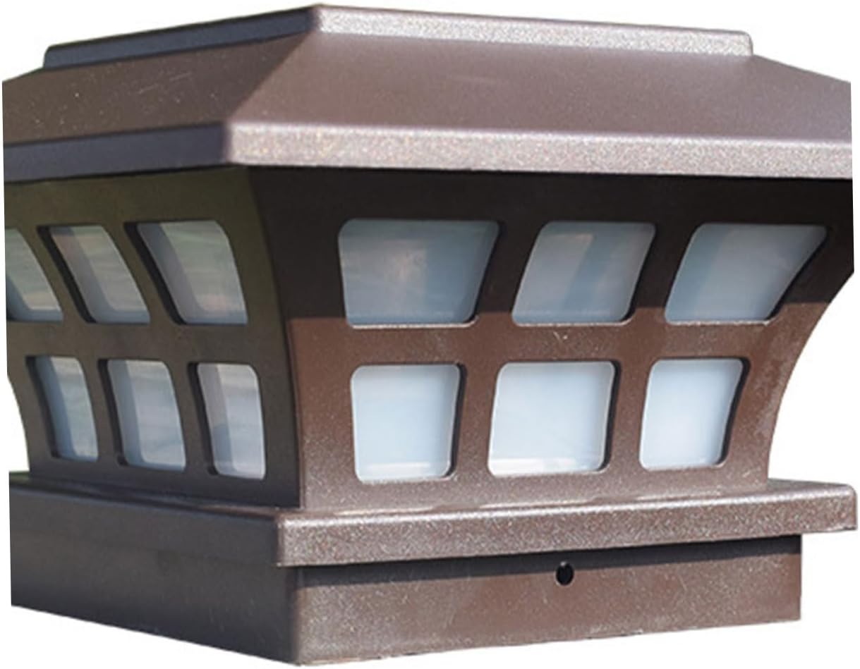 jojofuny 2pcs Solar Led Column Lamp Outdoor Lights for Garden Patio Fence Landscape Decoration