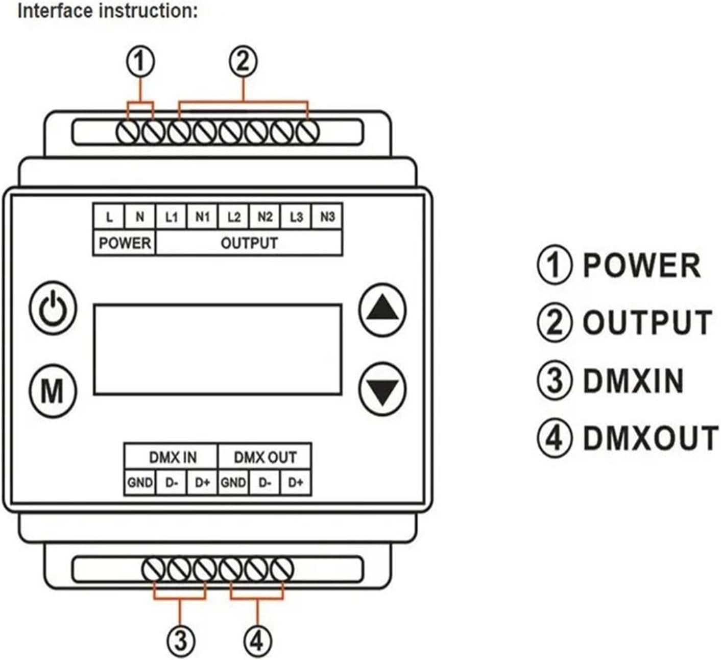 DMX302 high Voltage thyristor LED dimming Brightness Controller AC90V-240V 50Hz/60Hz Output 3 Channels 1A/CH for LED Panel