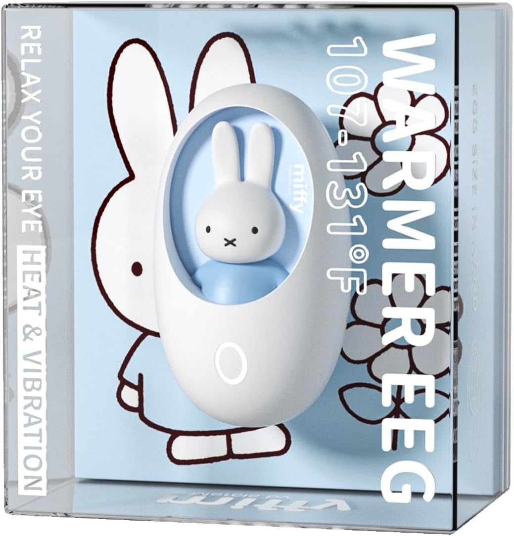 Miffy Hand Warmer Egg for Hand and Eye (Blue-White)