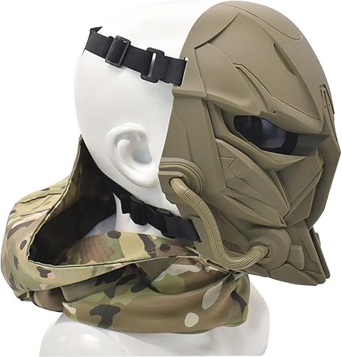 Vista 15 de Máscara Airsoft pasamontañas máscara táctica máscara de paintball máscara de doble modo capucha máscara facial Negro