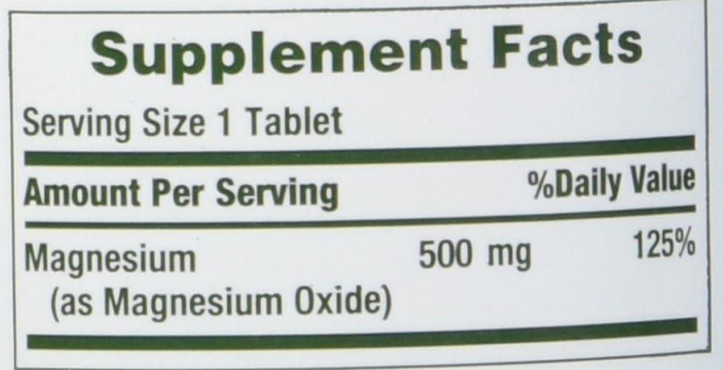 Nature's Bounty Magnesium 500 mg Tablets 100 ea