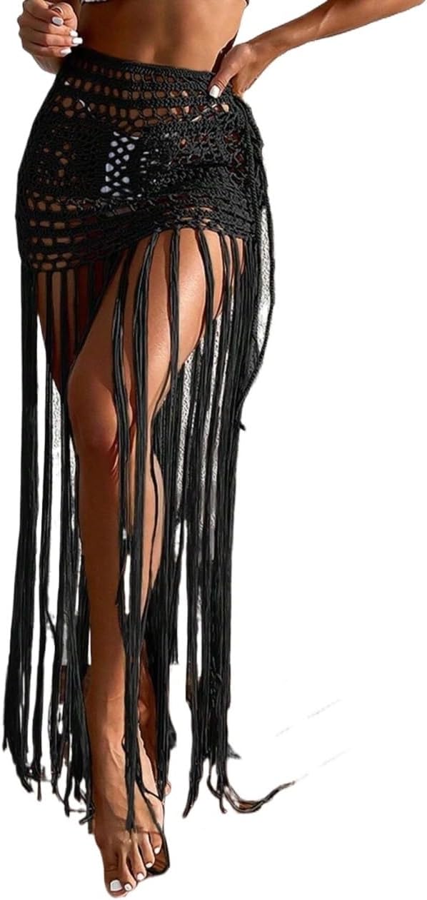 swimsuit coverup for women Summer Beach Hem Hollow Out Cover Up Skirt