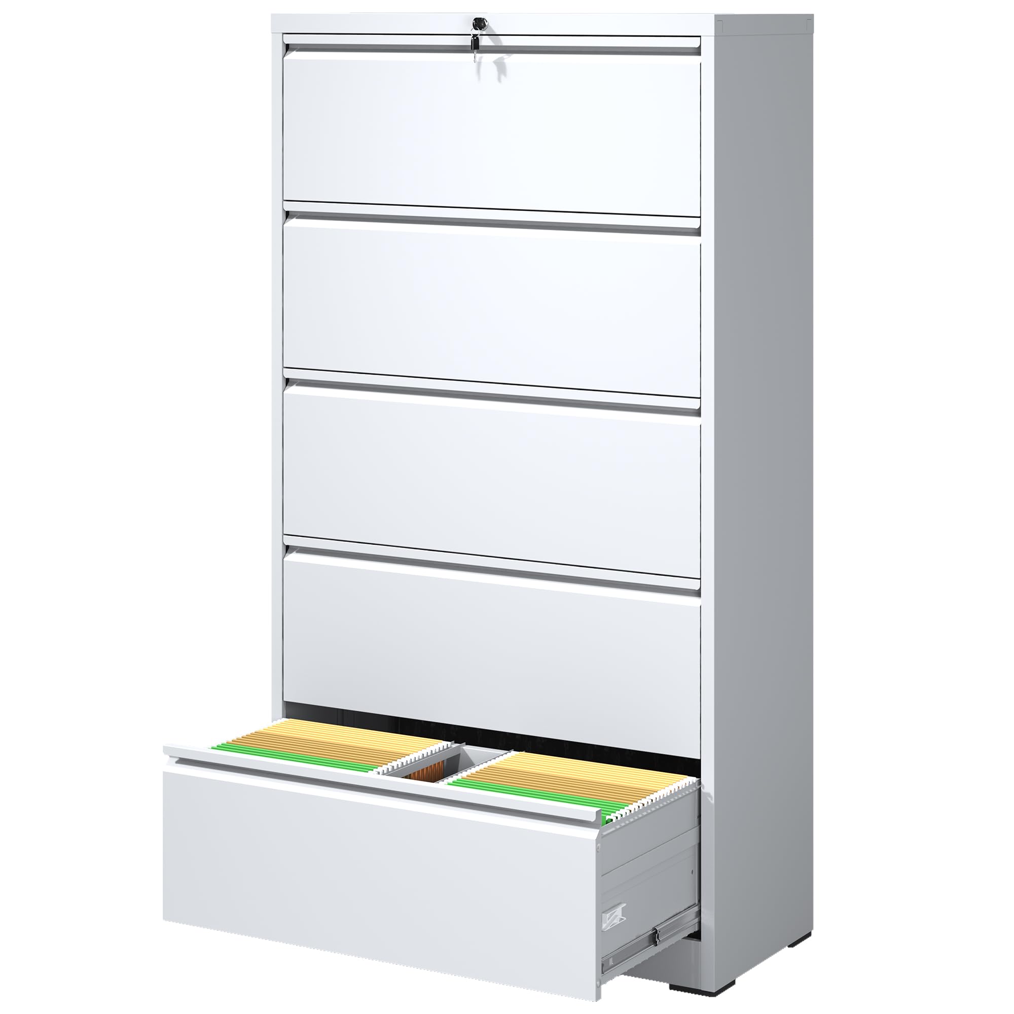 Yizosh - Gabinete De Almacenamiento De Metal Con 2 Puertas Y 2 Estantes Ajustables - Clóset De