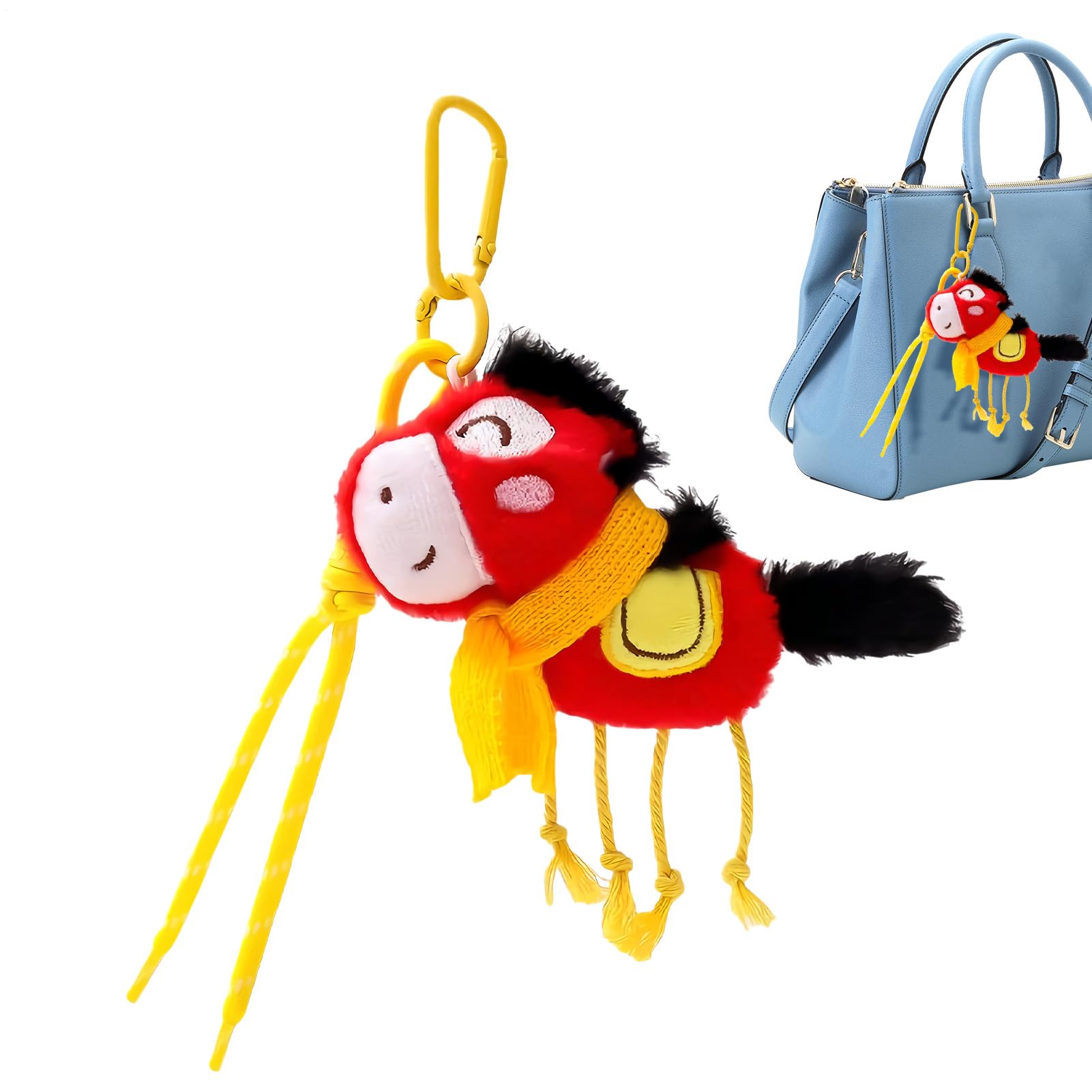 Colgante De Caballo Colgante Llavero Animal Año Nuevo | Llavero De Peluche Para Niños y Niñas y Cumpleaños Mochila Bolso y Cartera