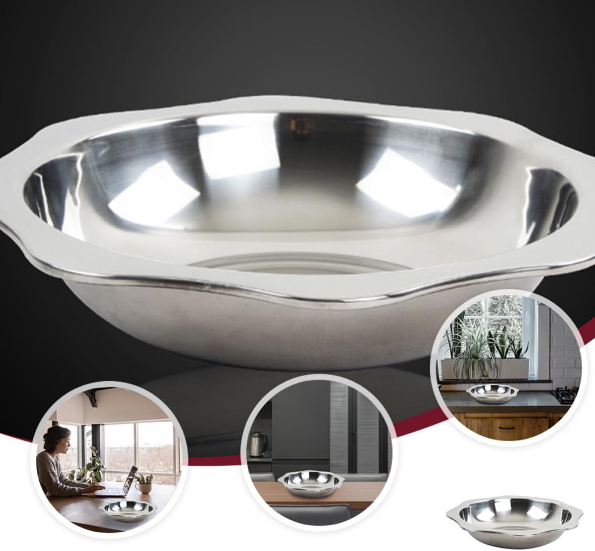 Stainless Steel Octagonal Crayfish Serving Plate, Mirror Finish