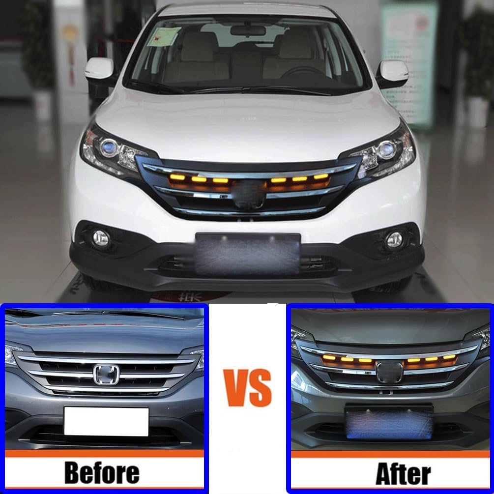 Front Bumper LED Grille Amber Turn Signal Light Driving Fog Light Daytime Runing Light For CRV 2012 2013 2014 Led DRL