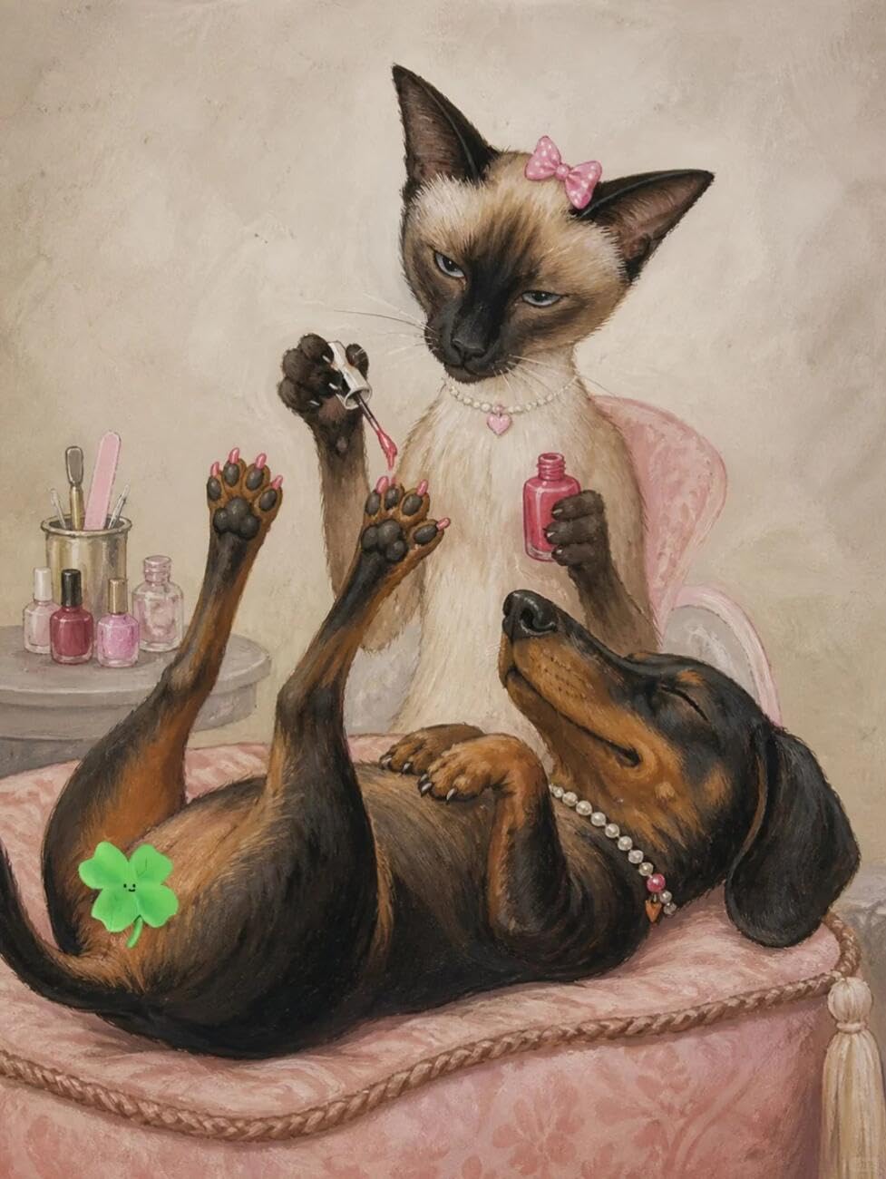 Henypt Cross Stitch Kits Fantasy Dog Animal DIY Needlepoint Set for Beginners The Elderly with Accessories Home & Leisure/Gifts 14CT 80x100cm