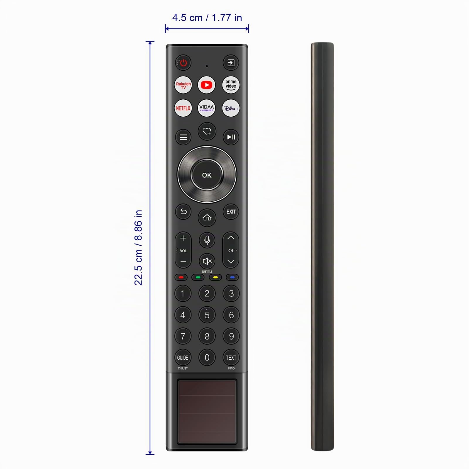 VINABTY ERF6A66 Remplacer la télécommande vocale Solaire adaptée à Hisense UX U7 U8 Smart TV 65U72NQ A23390Y 65U79NQ A23390Y 65U7NQ A23390Y 55U72NQ A23400F 55U79NQ A23400F 55U7NQ A23400F