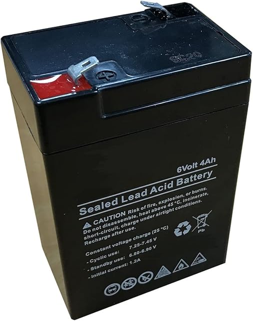 Replacement 6V 6 Volt 4 AMP 4AH Rechargeable Lead Acid Battery PS640 F1 Y4-6, NP4-6 for Torch, Radio Controlled Boat, Car, Toys, Alarm, Scooters, Quad Bikes, Motorbikes 4.75mm (4.8mm)x 0.8mm Terminals