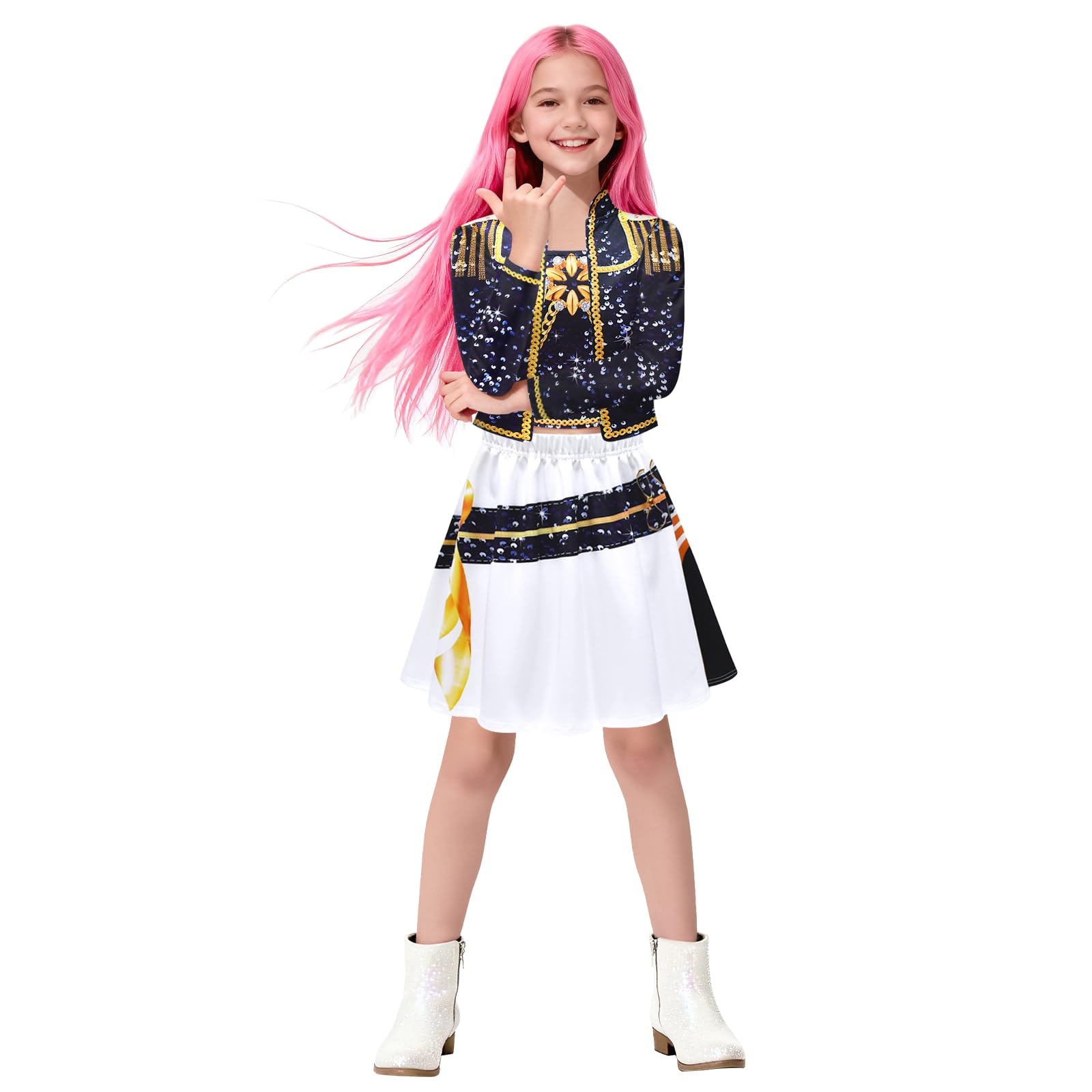 LYAUA kids Girls Halloween Fancy Outfits Performance Stage Clothes 4-14Y