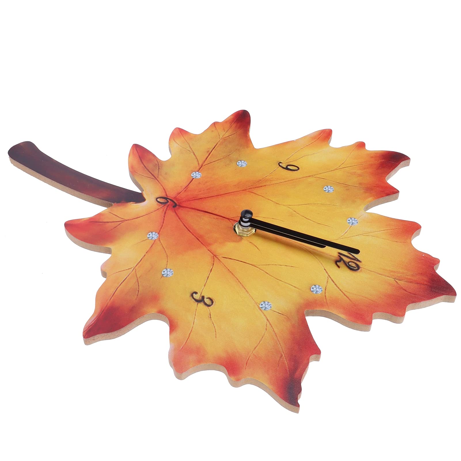 Horloge feuille d'érable en bois MDF léger avec mécanisme à quartz silencieux haute précision