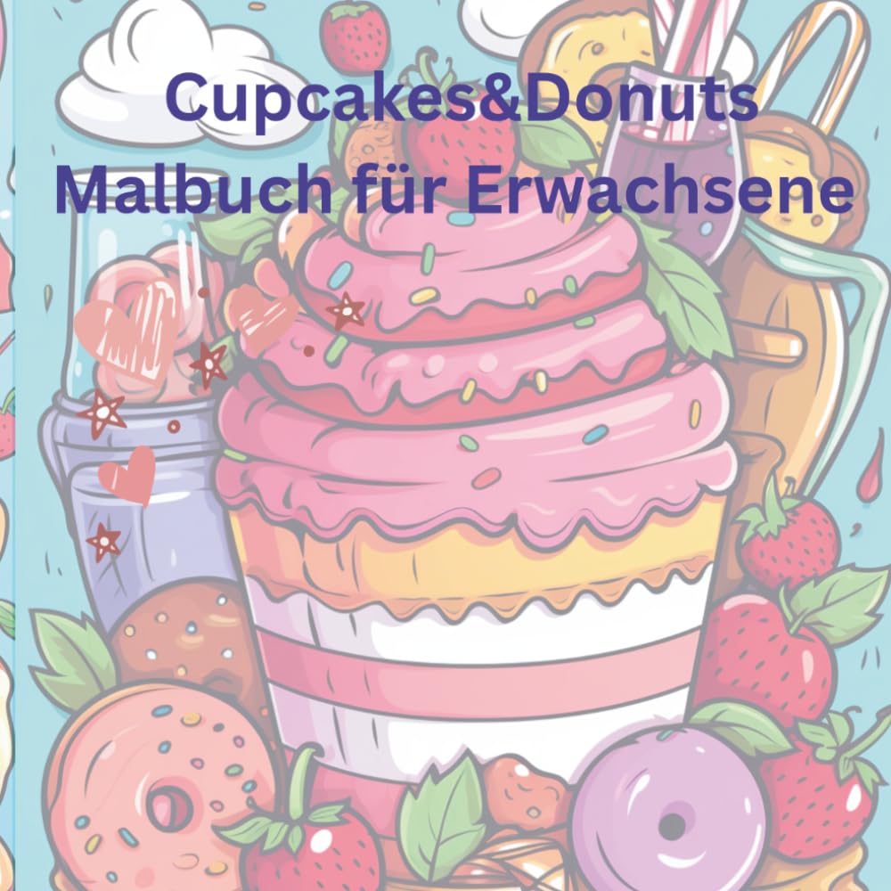 Cupcaks & Donats Malbuch für Erwachsene: Malbuch für Erwachsene mit Cupcakes, Desserts und über 50 süßen Ausmalmotiven zum Entspannen und Kreativsein