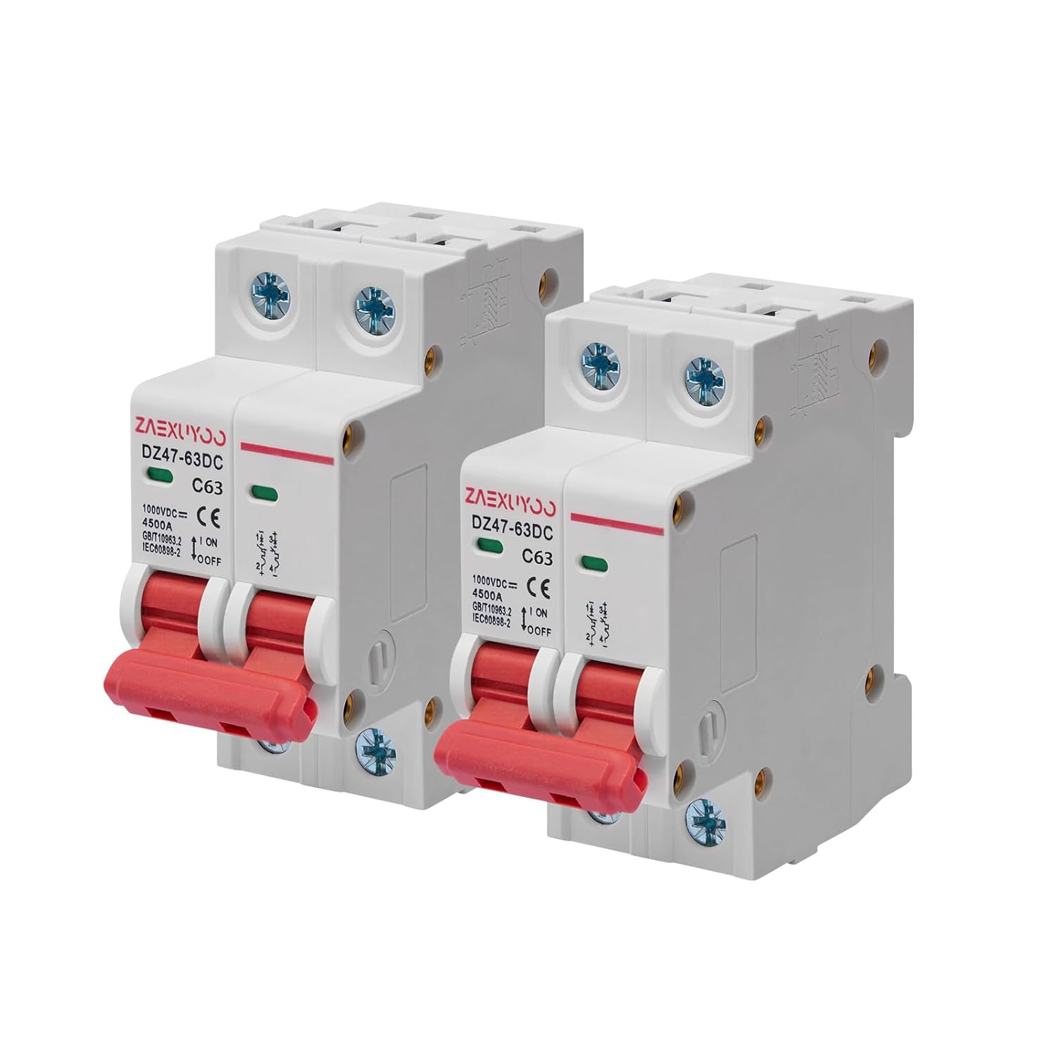 Zaexuyoo PV DC Trennschalter DZ47-C63 2P