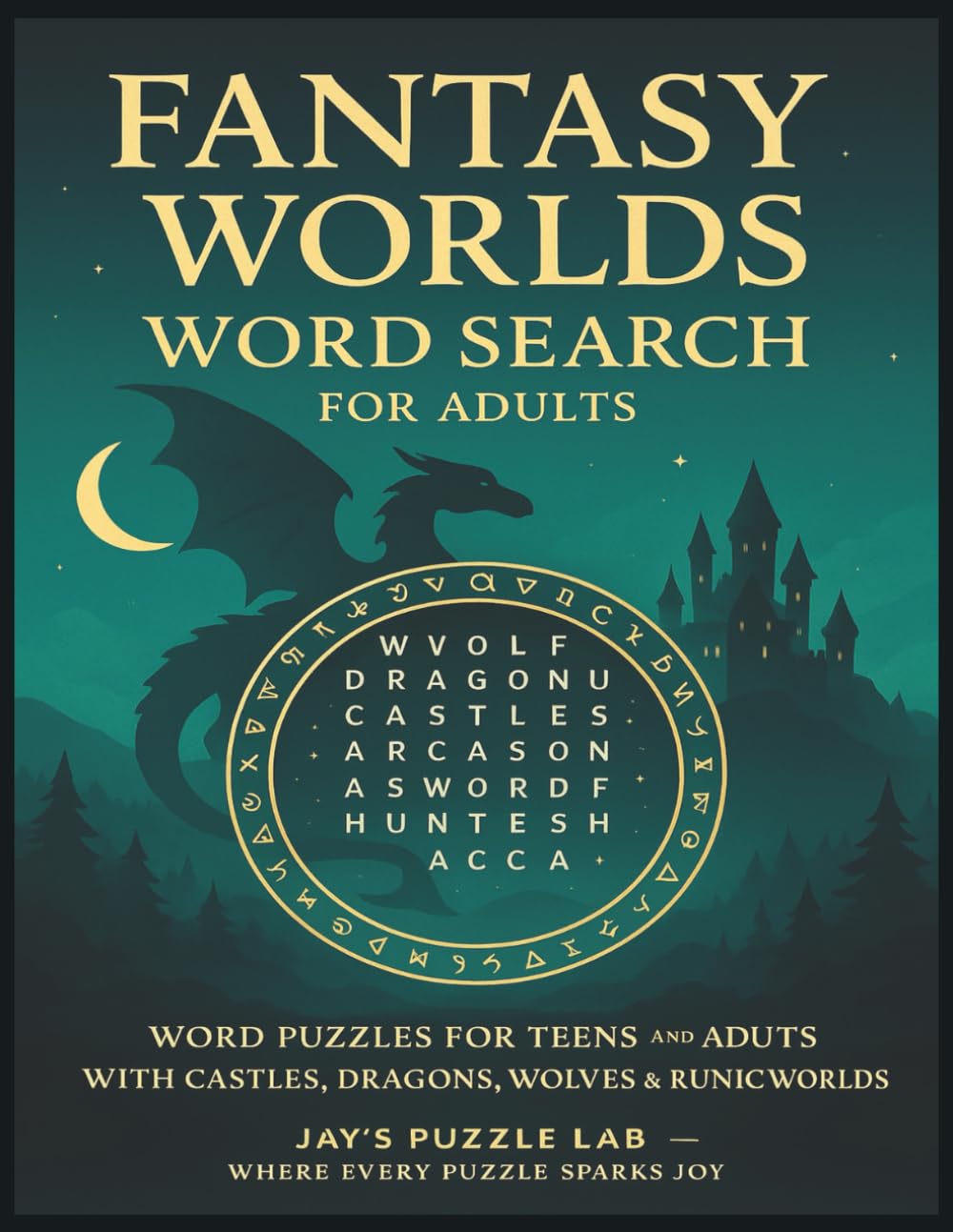 Fantasy Worlds Word Search for Teens and Adults: Word Puzzles for Teens and Adults with Castles, Dragons, Wolves and Runic Worlds
