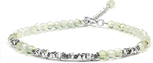 Miniatura 11 de Pulsera de cuentas de cristal natural de plata 925 hecha a mano. Joyería energética de piedras preciosas facetadas para mujeres, regalo