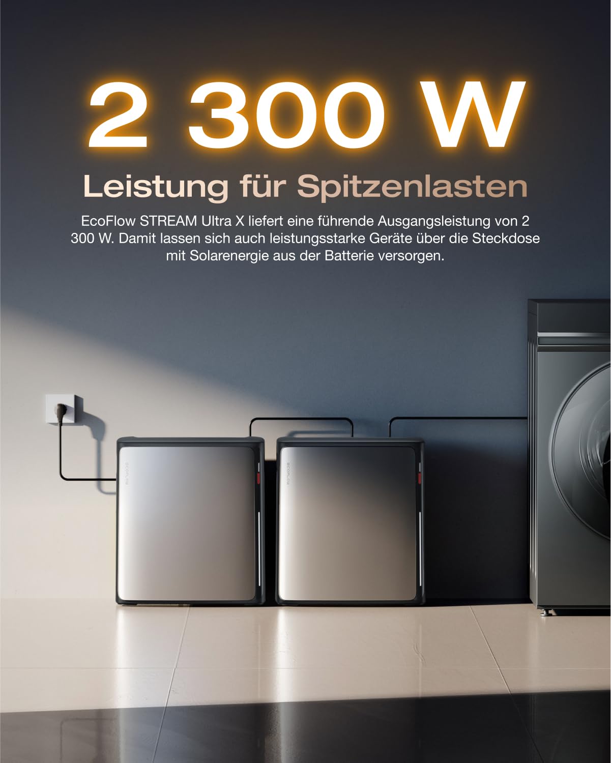 ECOFLOW STREAM Ultra X 3,84kWh, 0%VAT Balkonkraftwerk mit Speicher 4 MPPT 2800W Solareingang 2300W Dual AC-Anschlüsse, All-in-One Stromspeicher mit Wechselrichter 23kWh Kapazität 6000 Zyklen,Plug&Play