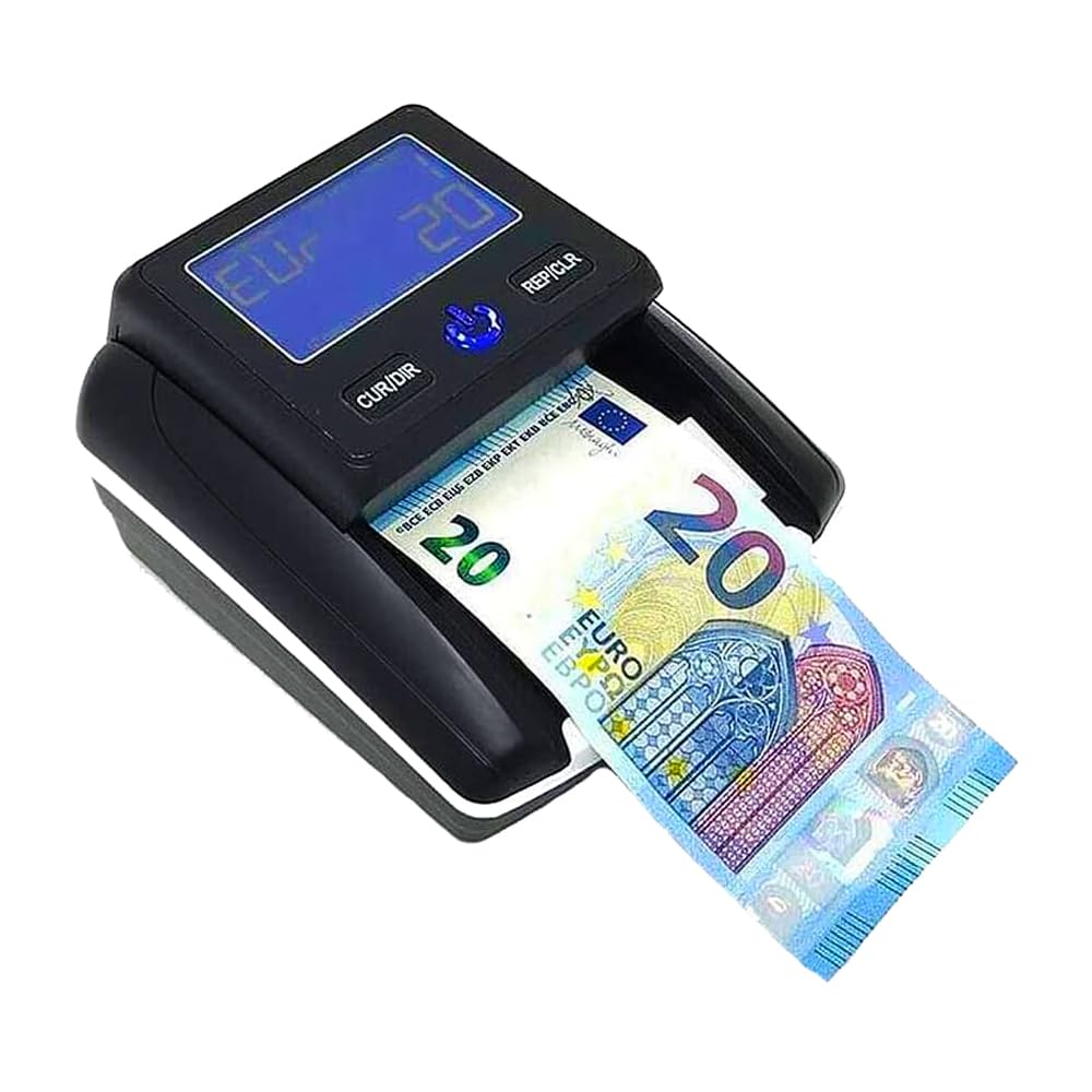 Rilevatore di Banconote False Euro con Contatore con Batteria Ricaricabile