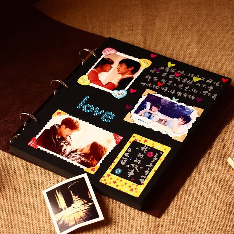 Fotoalbum Leather Lock Wedding Guest Book/black Scrapbook Album Gift Set/Photo Book(M)