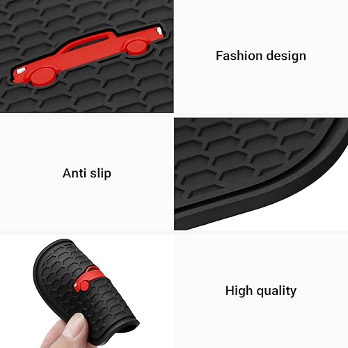 Miniatura 5 de 2 posavasos para Toyota Tacoma 2016 2017 2018 2019 2020 2021 2022 2023 accesorios, insertos de silicona para tazas interiores (rojo)