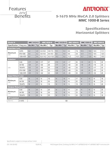 Miniatura 5 de 3 Way Antronix MMC1003H-B 5-1675 MHz MoCA 2.0 Splitter para Frontier anteriormente Verizon Fios