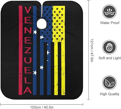 Miniatura 2 de Capa de corte de pelo profesional con bandera de Estados Unidos de Venezuela para niños, delantal de corte de pelo grande, accesorios de peluquería