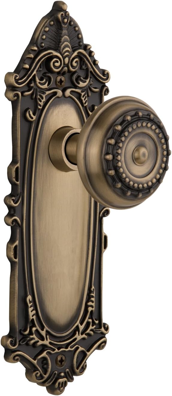Nostalgic Warehouse Victorian Plate with Meadows Knob, Single Dummy, Unlacquered Brass
