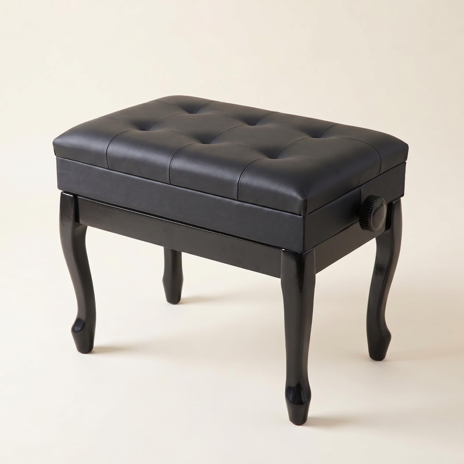 Baoblaze Sgabello Regolabile per Pianoforte Tastiera Seduta Imbottita Coperchio Apribile Altezza Personalizzabile Materiale Legno Pelle Adatto Concerto Casa