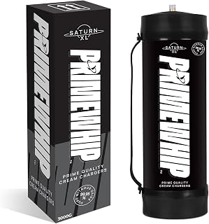 Prime Whip XXL 3000G Saturn - The Ultimate Tank - Food Grade 99.95% Pure N2O for any Whipped Cream Dispenser – (1 Nitrous Oxide Tank)