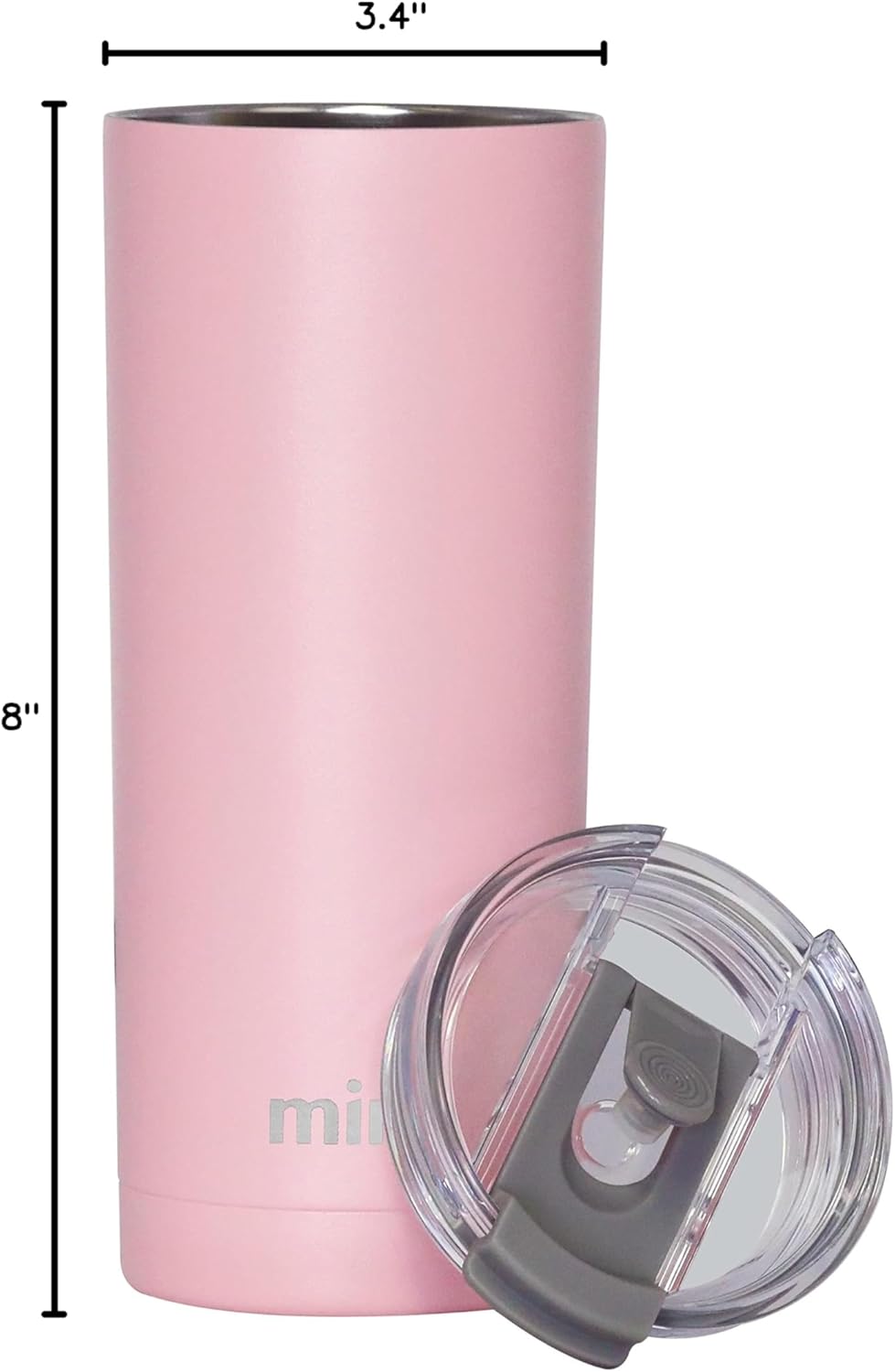 MIRA 20 oz Stainless Steel Vacuum Insulated Tumbler with Multi-Use Flip Lid & Straw - Travel Tumbler Cup for Hot or Cold Drinks - Pink - Image 6