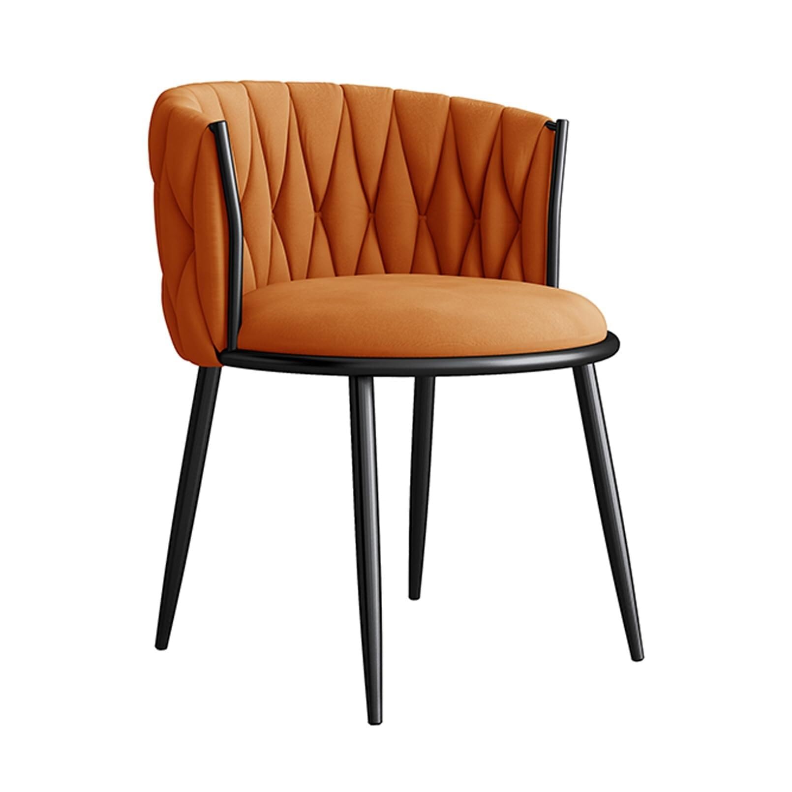 Chaise moderne en velours rembourré idéale pour la table de repas ou le coin vanité
